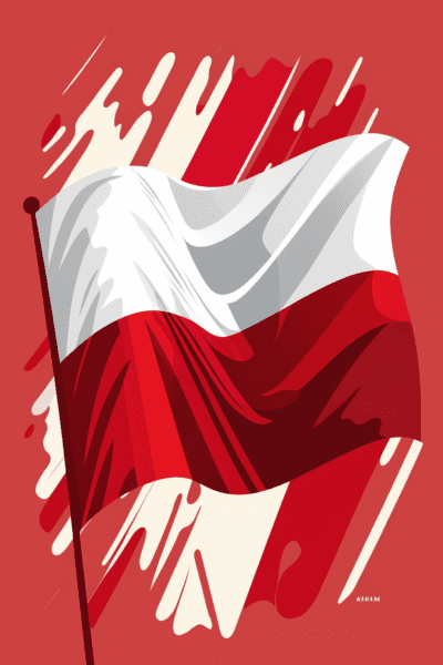 Flaga biało - czerwona